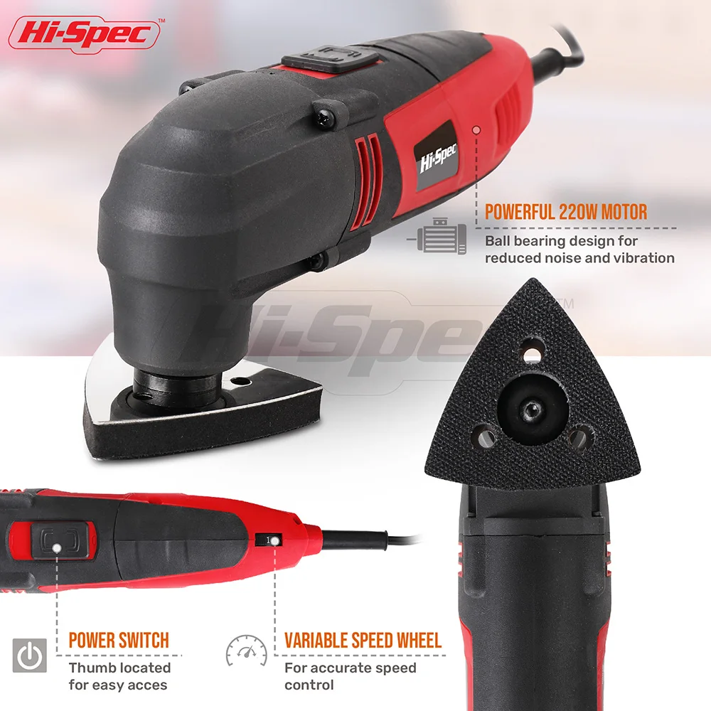 37pc 220w Power Corded Oscillating Multi Tool With Saw Blade And ...