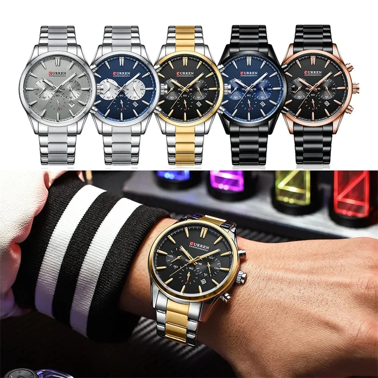 curren 8446 multifunctional watches automatic date Alibaba