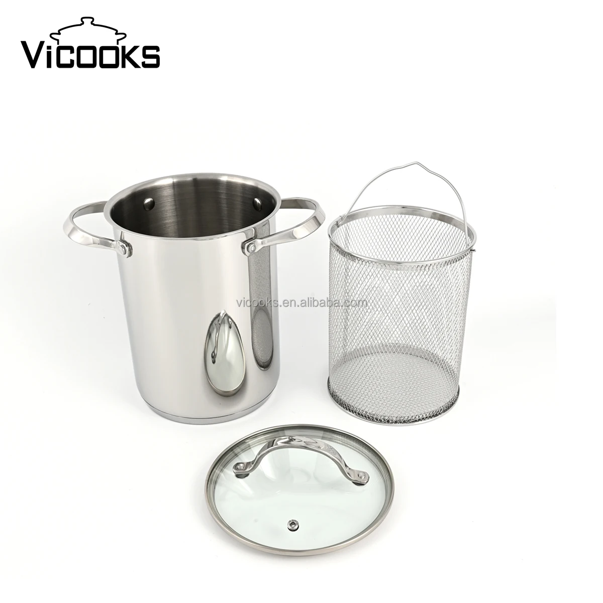 16CM Stainless Steel Noodle Cooking Pot Pasta Pot With Strainer