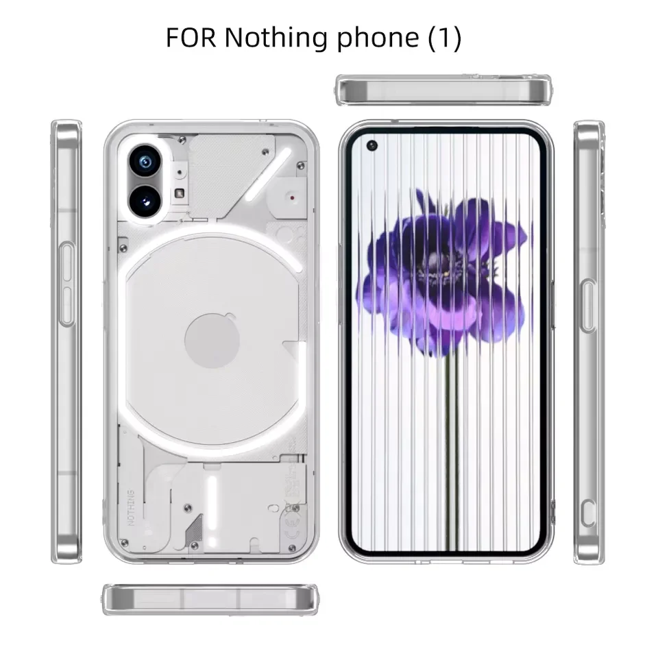 Cover Trasparente Ultrasottile Per Nothing Phone 1 - Custodia Antiurto Antigiallo TPU Morbido Con Airbag Angolari, Ricarica Wireless