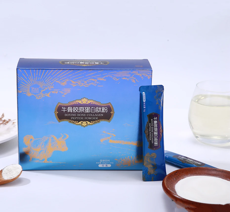 Гидролизованный порошок коллагена бычьего цвета-волосы, ногти, мышцы, воспаление 180 г