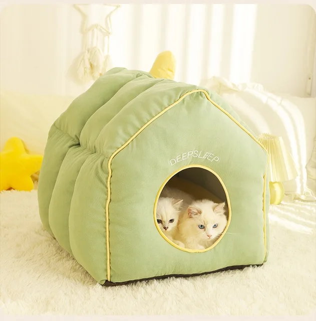 Wholesale Factory Custom extra Thick Comfy Soft Plush Cat Bed Cat Mat Pet Bed Nest Warm Indoor Cat House