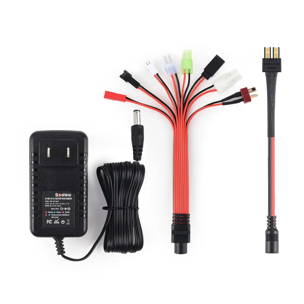 Smart Universal 2.4V 12V  RC Battery Charger for 2-10 Series NiMH/NiCD Battery Pack with Mini Tamiya,T Type,SM,XH Connectors