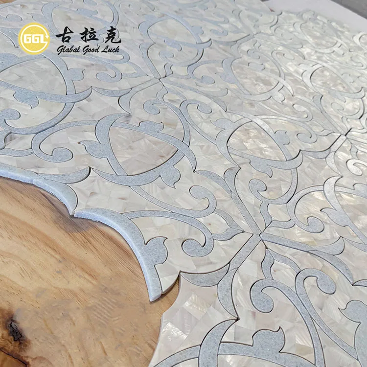 Century White Marble Mix Shell Mosaic Tile Wall Floor Kitchen Backsplash Tile Mosaic for Bathrooms supplier