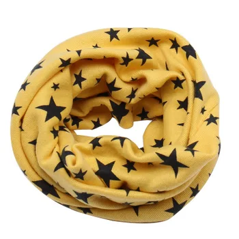 D1589 Hot Sale Winter Baby Kids Cotton Infinity Five-pointed Star Scarves Neck Scarf
