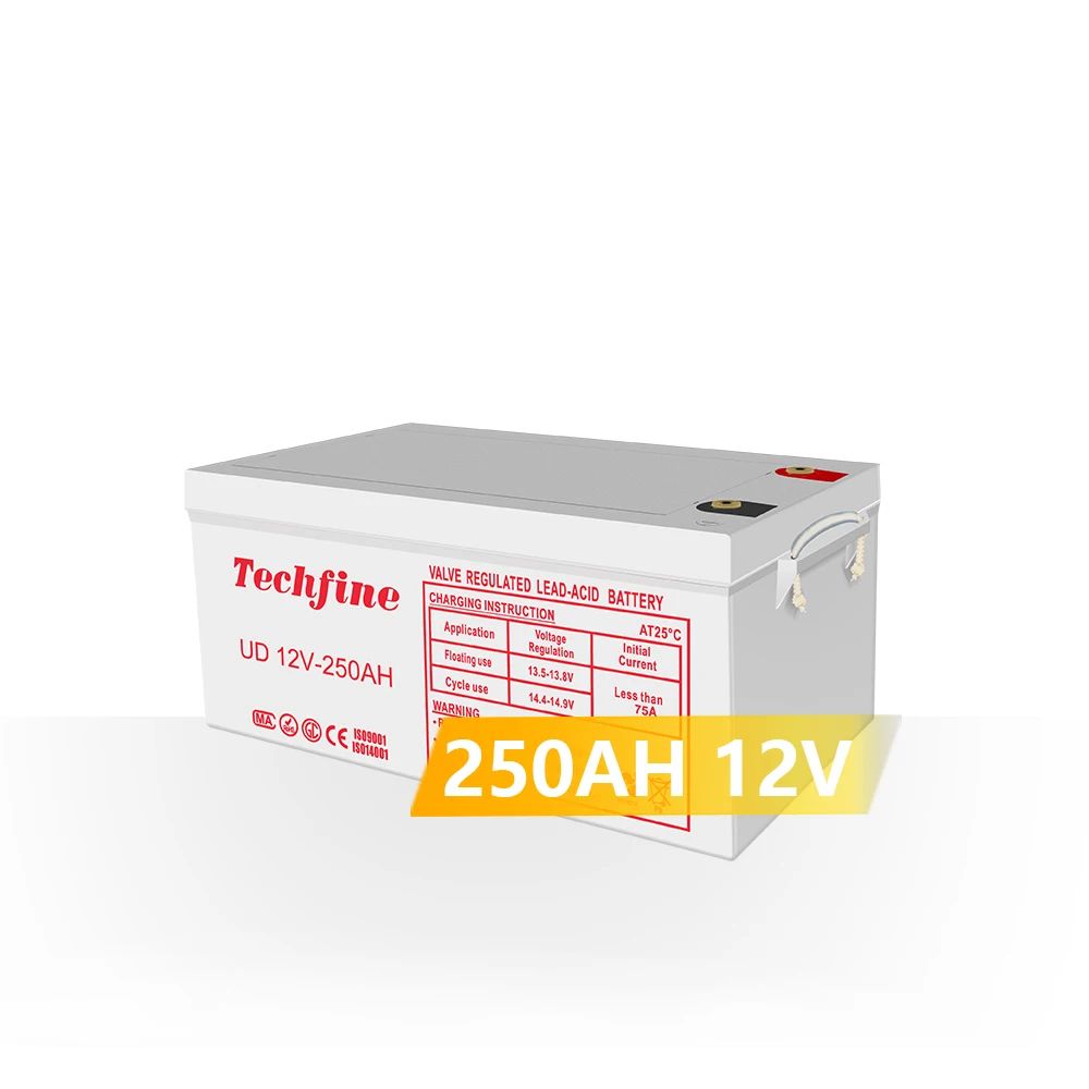 Techfine Lead Acid AGM 12V 250AH battery for Solar Systems