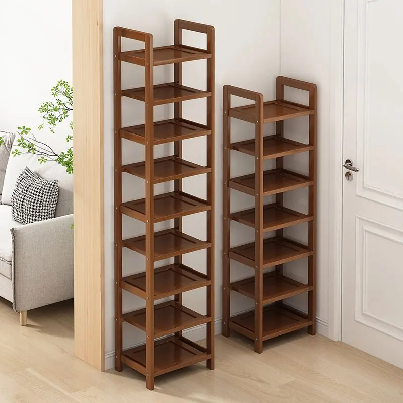 Оптова продаж багаторівневої сучасної бамбукової шафи-полиці для взуття для вимальні, домашні меблі, 6 полиць