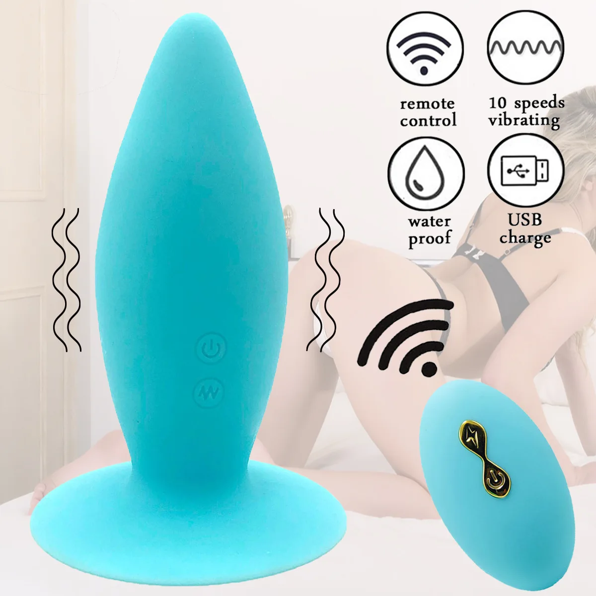 Purple Remote Wireless Anal Plug Vibrator Silicone Tailed Anal Plug Man Ass  Toys Women Adult Sex Toys Smooth Touch Butt Plug