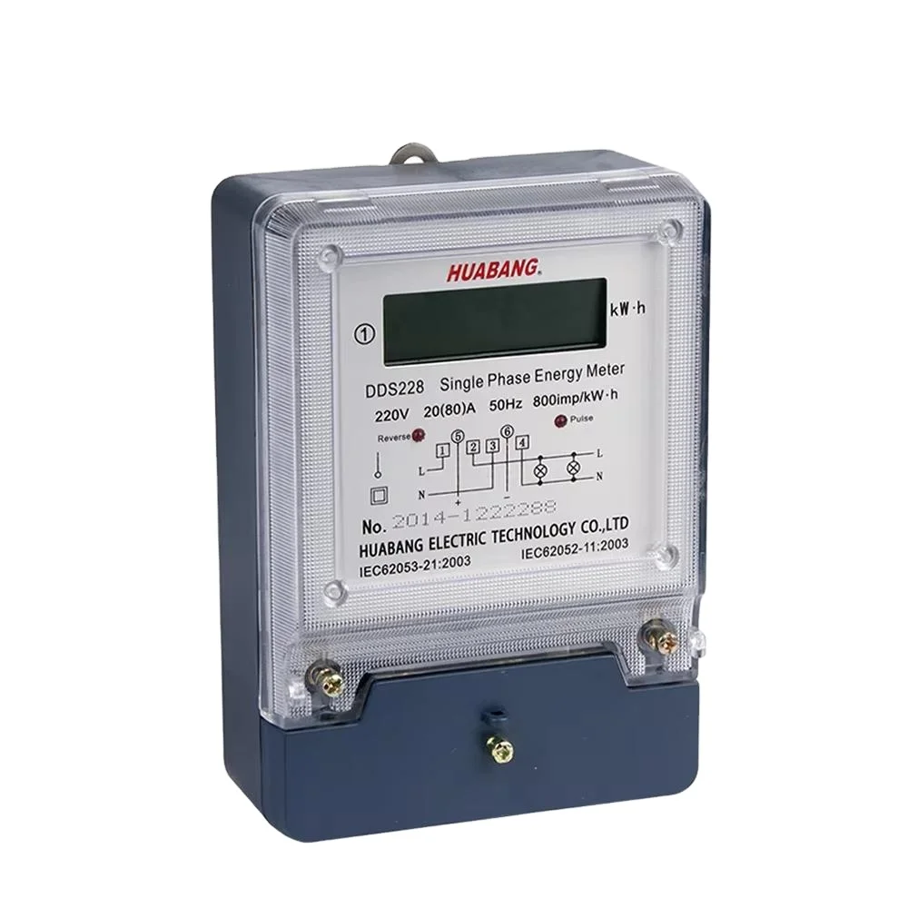 Single Phase Energy Meter Wall Mounted High Accuracy LCD Display