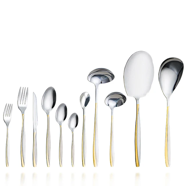 Middle East 84/130/144/162pcs Silverware Set Gold Plated Flatware Stainless Steel 72 Pcs Cutlery Set