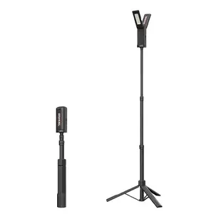 Vertak Portable Rechargeable Two Head Led Tripod Working Light Flood Foldable Led Tripod Work Light