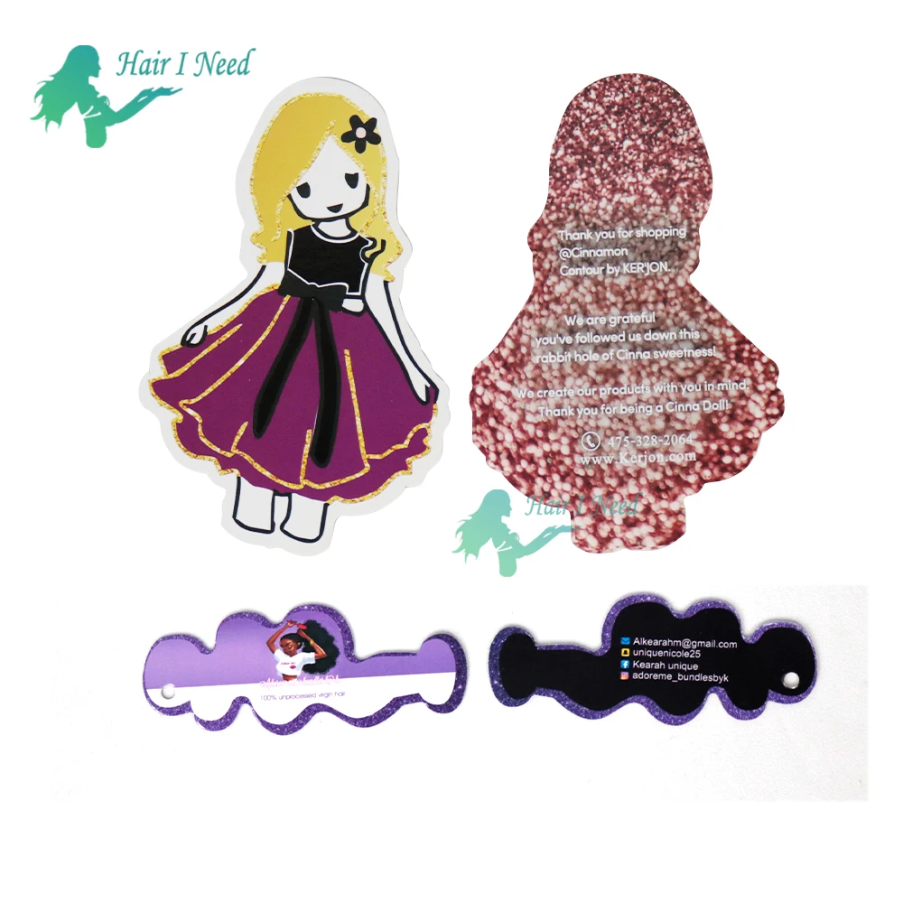Custom Logo Bundle Hair Wrap and Hang Tag Label With Hole Design