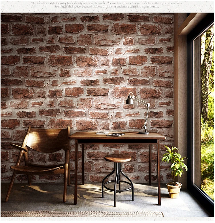 China Factory Hot Selling Brick sale Stone Restaurant Hotel Wall Decor 3D Brick Wallp