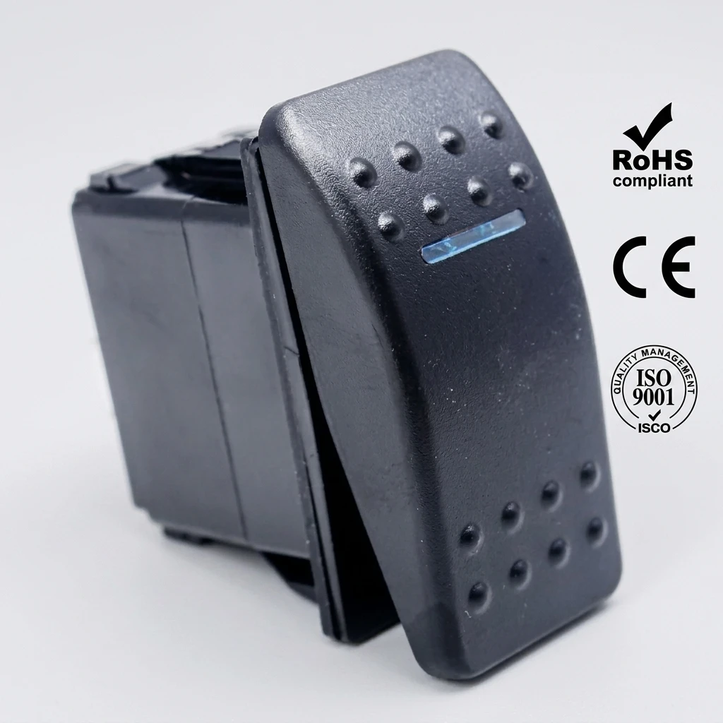 20A 12V Waterproof Marine Momentary DPDT Rocker Toggle Switch with LED Lighted CE RoHS for Boat RV Truck Manufacturer Direct