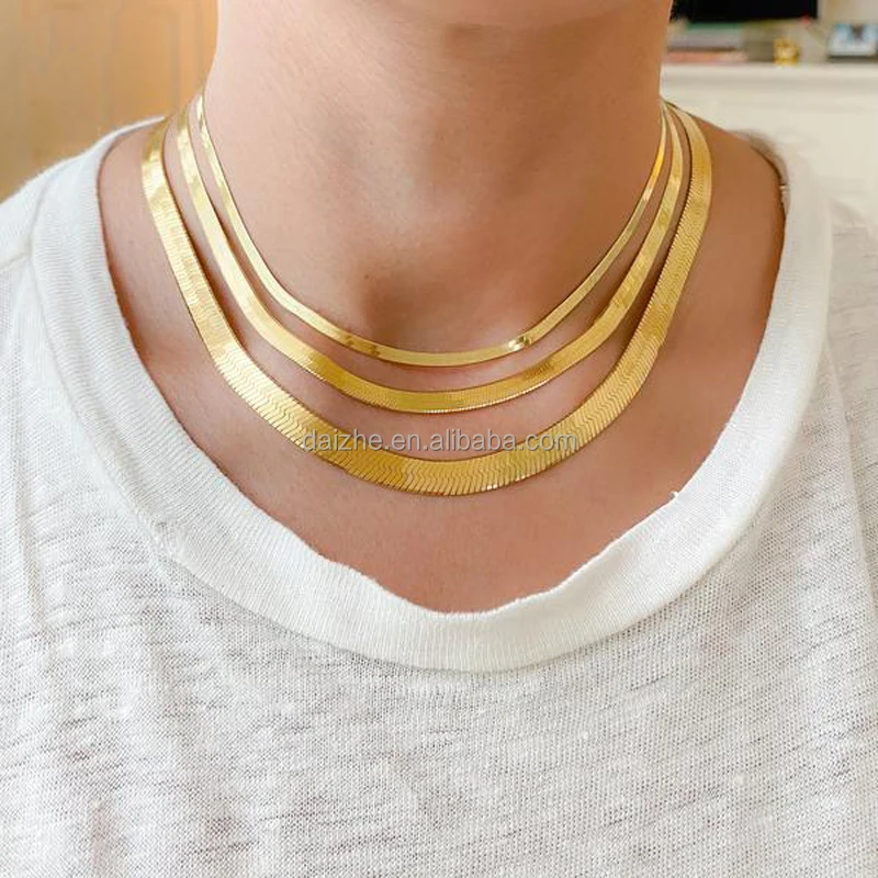 Gold Silver Plated Women Snake Chain 