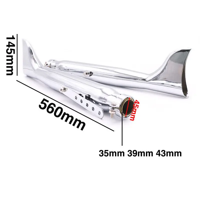 Retro Motorcycle Fishtail Exhaust Silencer Mufflers Pipe for