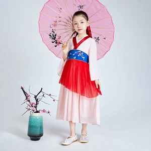 Chinese Princess Cheongsam Kimono Hanfu Set Halloween Party Christmas Children's Costume High Quality Girls Cotton