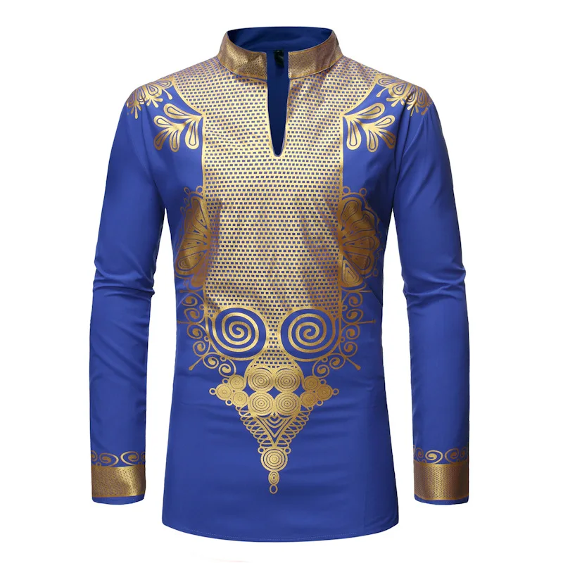 Didmeninė prekyba aukštos kokybės „Habit Homme Africain Dashiki“ afrikietiškais marškinėliais, vyrams – 776_voghion.com