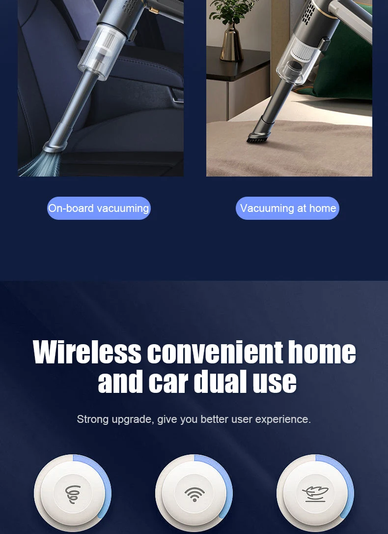 Car Vacuum Cleaner Rechargeable Mini Handheld Vacuum Strong Suction Car
