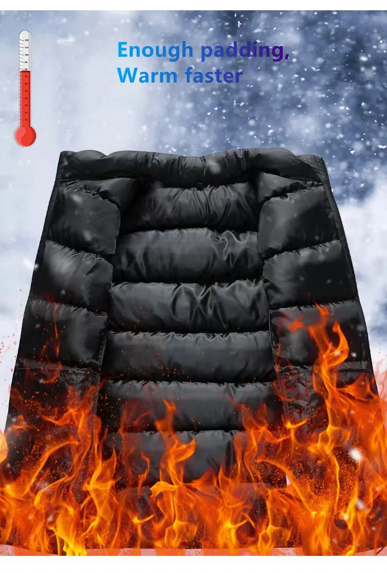 Men's Winter Custom Daily Life Lightweight Down Gilet Cotton Puffer Padded Quilted vest Sleeveless J