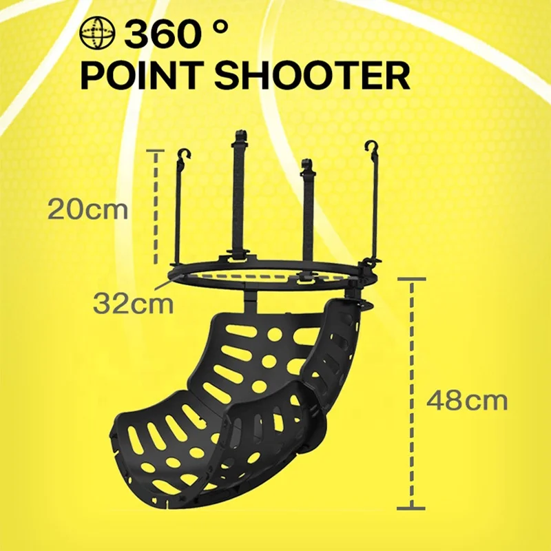 360 Degree Rotatable Basketball Return Attachment Basketball Hoop Ball Returning System