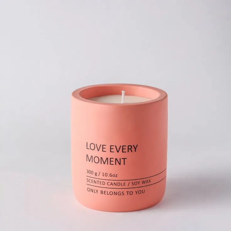matte pink minimalist ceramic cup candle – SPC : candles + jewelry + gifts