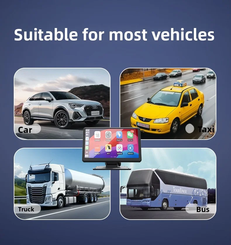 7-Inch Wireless CarPlay Adapter with Screen Mirroring MP5 Player Wired to Wireless CarPlay Navigator