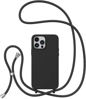 Fashionable Women's TPU for iPhone 16 Pro Max Crossbody Phone Case Adjustable Anti-Fall Shoulder Neck Strap Colorful Rope Design