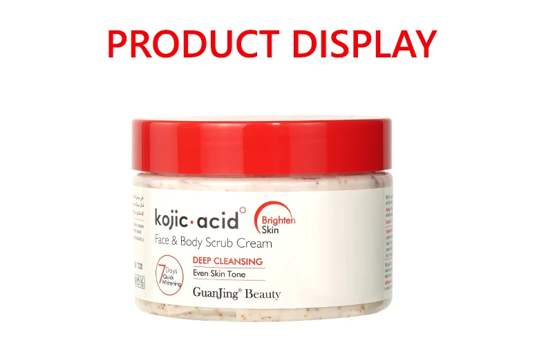 Guanjing Factory Organic Kojic Acid Face Body Scrub Cream With Vitamin E Deep Cleansing And Exfoliation ice cream body scrub