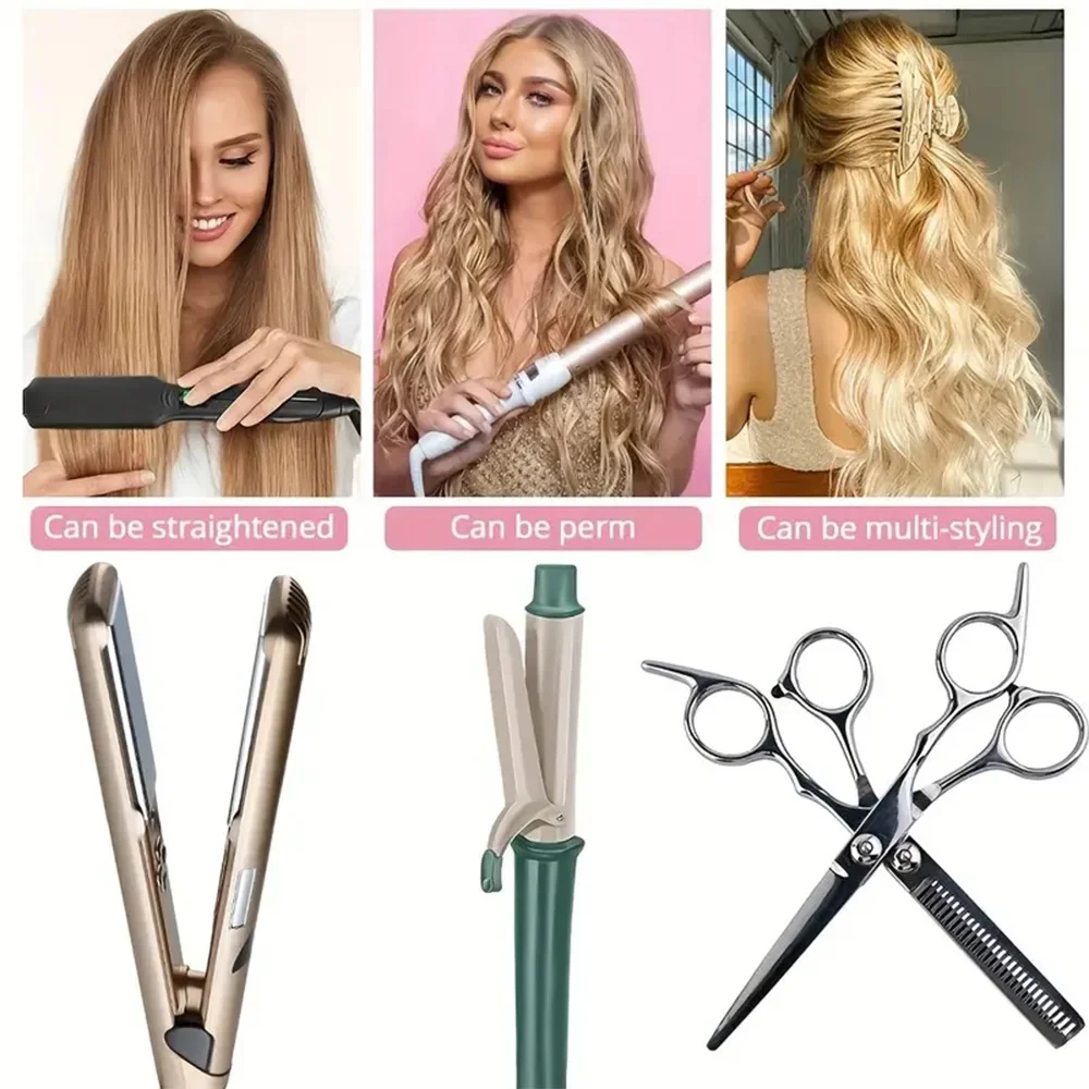 Clip in Human Hair Extensions One-Piece Invisible Fishing Line Wire 4-Clips Remy Natural Black 1B_voghion.com
