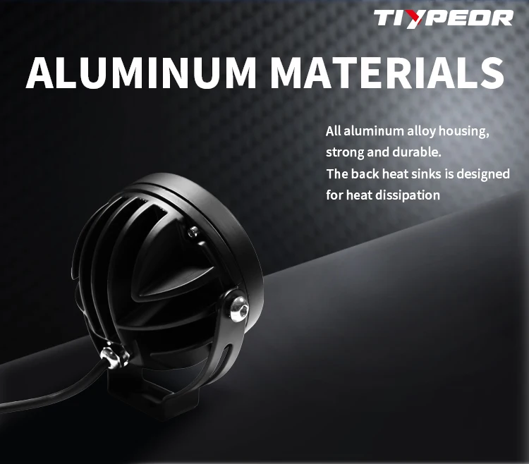 product tiypeor round 45 led work light motorcycle spotlight fog lights for 44 off road atv suv auxiliary lamp yellow mask-5