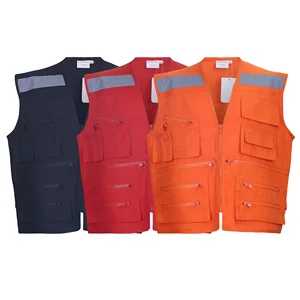 Wholesale Workwear Hi-Vis Reflective Safety Vest Multi-Pockets Work Vest