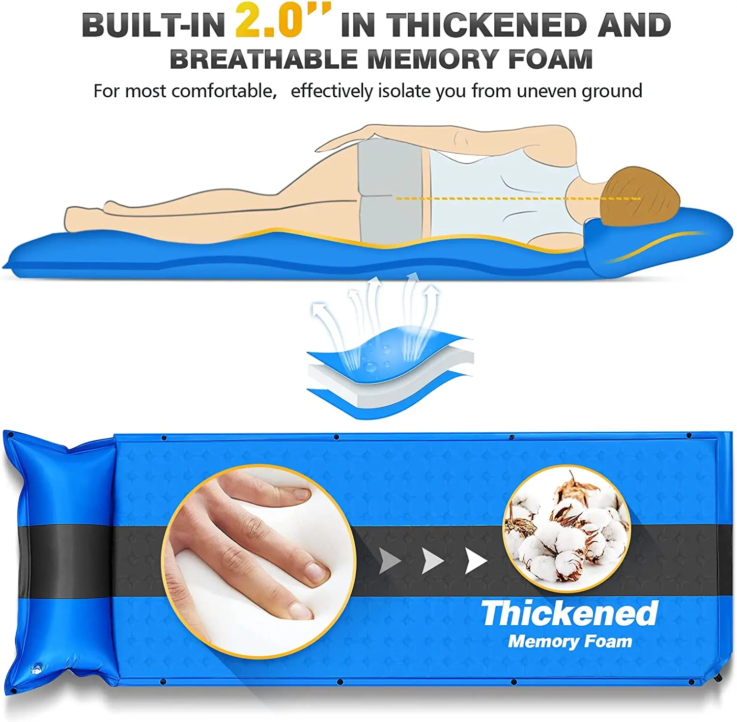 Woqi Sleeping Pad Automatic Mattress Portable Automatic Air Bed Travel