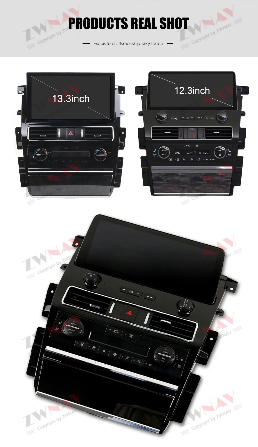 13.3 " Vertical Screen For Nissan Patrol Y62 Armada 20102020 Car