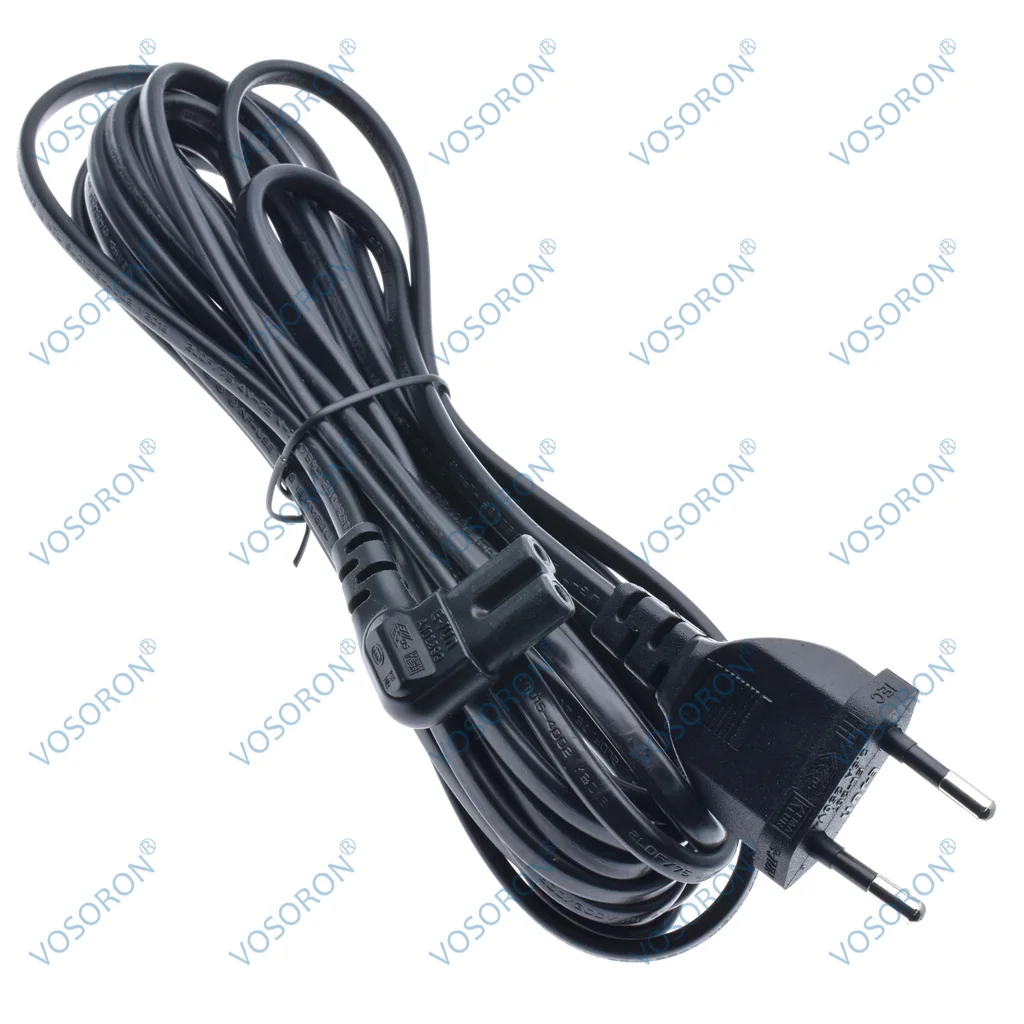 VDE Approved European EU 2 Core Power Cable IEC C7 Female Right Angle Electric Wire Extension Cord