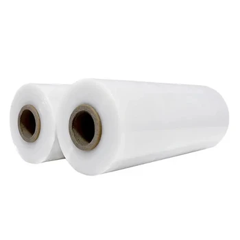 100 Raw Material 80 Gauge 500mm Factory Stretch Film Plastic Wrap Lldpe Hand Pe Max Jumbo Stretch Film 50kg