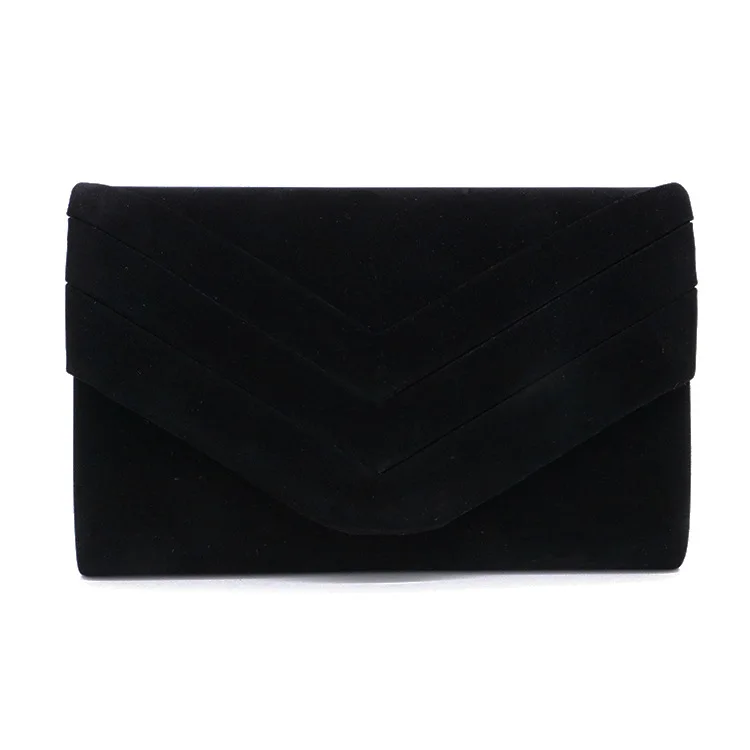 New Ladies Synthetic Suede Envelope Style Evening Prom Clutch Bag Purse 