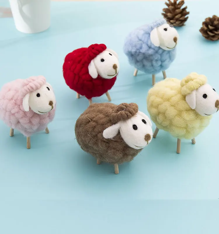 Attractive Design Set As Gift Sheep Statue Miniature Home Decoration Ornaments