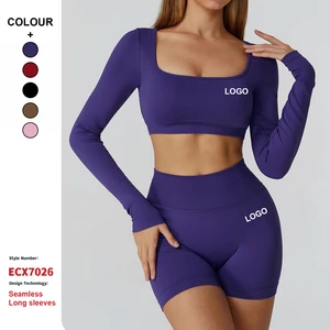 Custom High-Quality Seamless Hollowed-Out Long-Sleeved Yoga Wear Women'S High-End Running Long Sleeve Fitness Sports Clothes