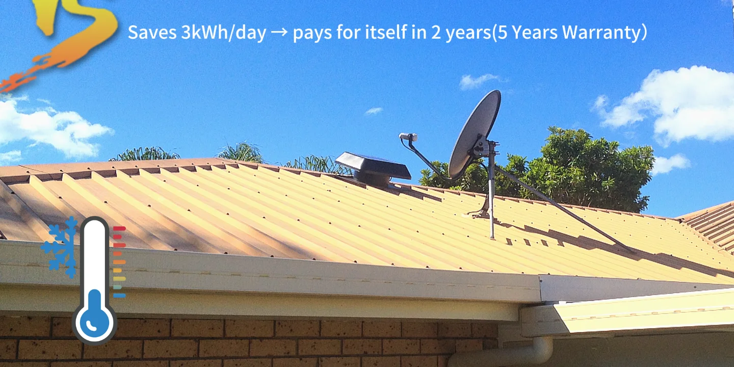 Solar Attic Fan, 40W, HVAC, Axial, Roof - detail 6