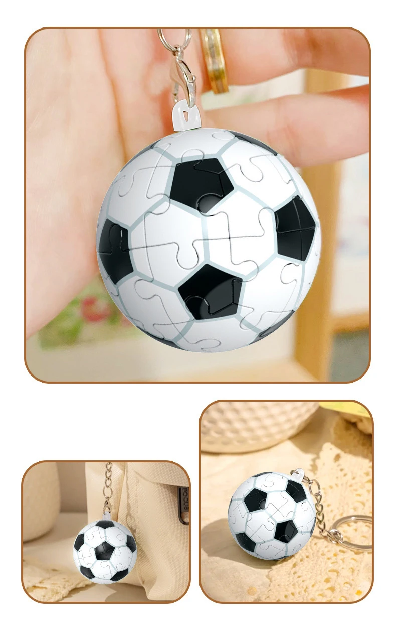Venta al por mayor DIY plástico 3D rompecabezas pelota rompecabezas fútbol  baloncesto pelota rompecabezas juguetes Navidad mini rompecabezas llavero 