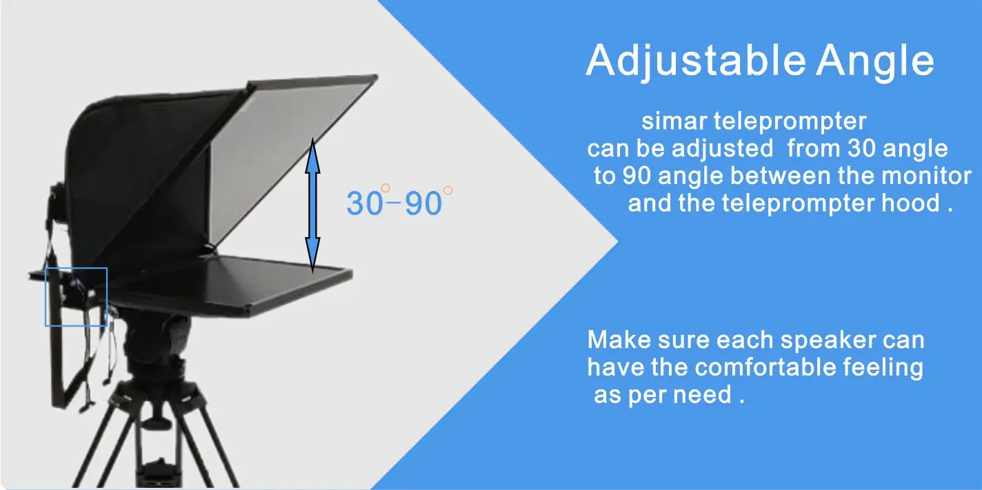 Promoting 20 Inch Autocue Prompter Beamsplitter Temper Glass Self