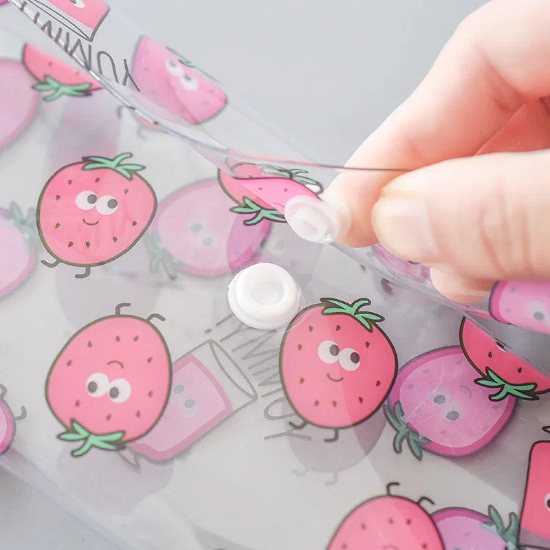 Kawaii Clear Transparent Pencil PouchStrawberry