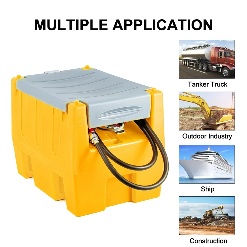 Portable 500 liter fuel tank with pump plastic gasoline diesel polyethylene storage tank hot sale details