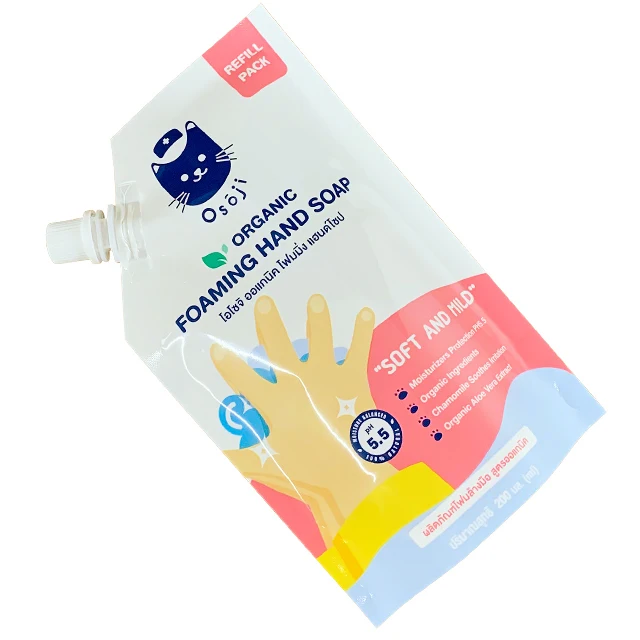 Custom Printed Plastic Bags Reusable Stand up Spout Pouch for Liquid Hand Wash Packaging