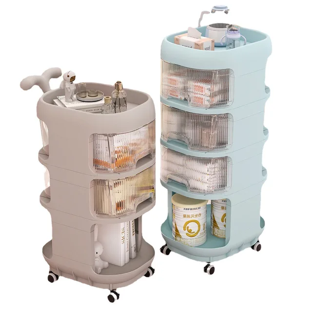 Shelf floor storage rack baby supplies multi-layer convenient transparent removable large capacity stroller cart