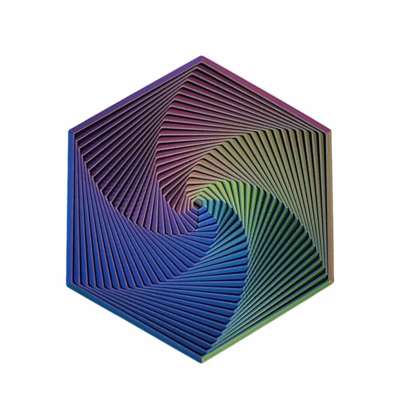 Customised 3D Printed Fractal for Fidget Cube Sensory Desk Spinning Visual Hexagon Toy for Fingertip Entertainment