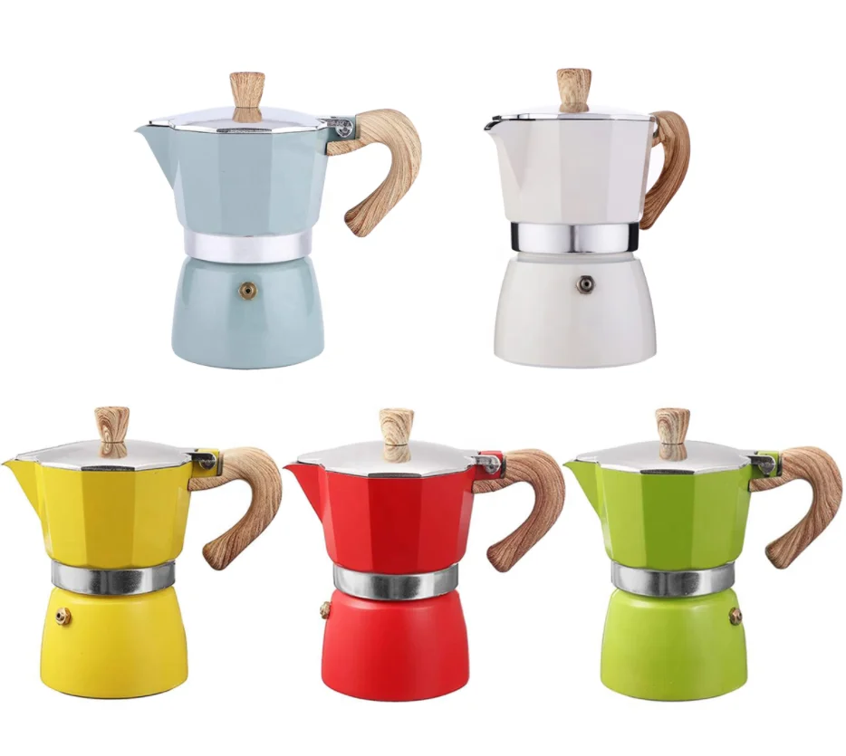 Factory Price 3/6 Cup Matte Black/Silver Moka Pot | Portable