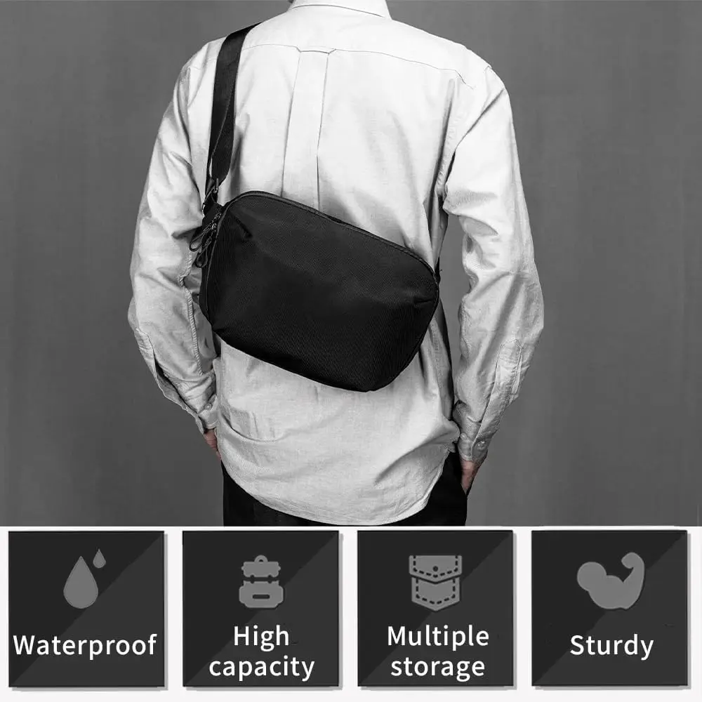 product shoulder bag crossbody backpack travel hiking chest bag anti theft polyester waterproof bag for mobile phones tablets-4