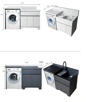 Best Quality Northern European Style American Shaker Style U Shape Oasis Blue Lacquer Laundry Cabinet for Modern House